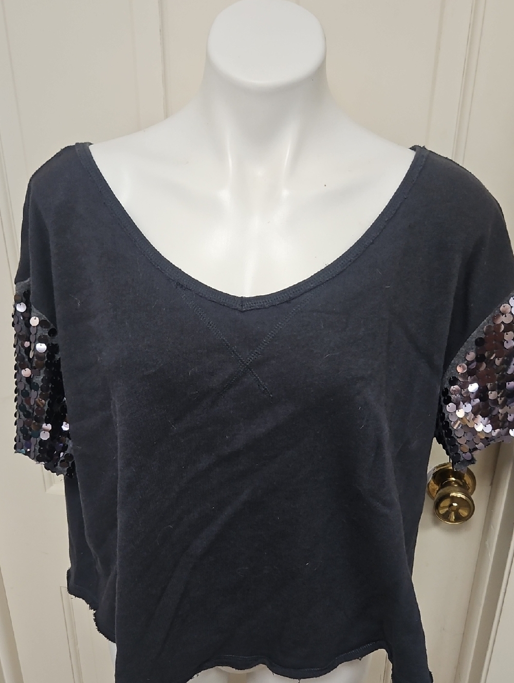 Free People Sweatshirt with sequin sleeves adorable